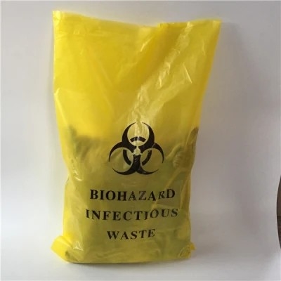 ถุงฆ่าเชื้อ Biohazard แบบใช้แล้วทิ้งสีแดงสีเหลืองสำหรับงานหนักสำหรับคลินิก