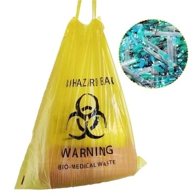 ถุงขยะอันตรายทางชีวภาพ LDPE / HDPE แบบใช้แล้วทิ้งที่ย่อยสลายได้ทางชีวภาพ