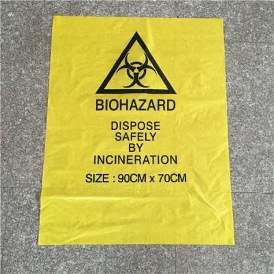 ถุงฆ่าเชื้อ Biohazard แบบใช้แล้วทิ้งสีแดงสีเหลืองสำหรับงานหนักสำหรับคลินิก