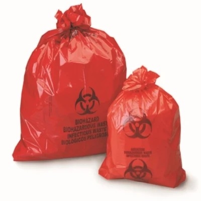 ถุงทิ้งขยะอันตรายทางการแพทย์ LDPE / HDPE สีแดง