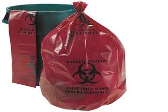 ถุงนึ่งฆ่าเชื้อ PE Biohazard สำหรับของเสียในโรงพยาบาล