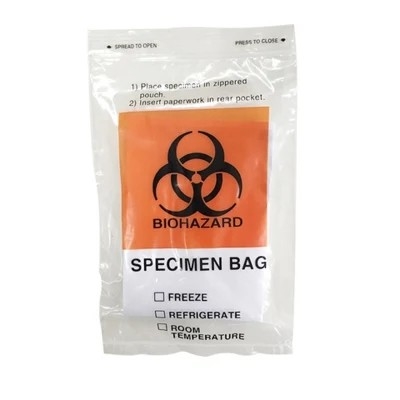 3/4 Layers Clear LDPE Medical Autoclavable Biohazard Bags For Specimen Collection
