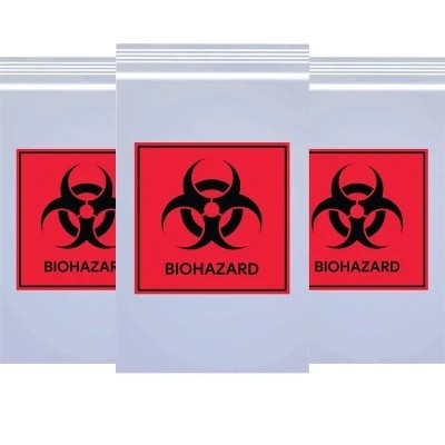 3/4 Layers Clear LDPE Medical Autoclavable Biohazard Bags For Specimen Collection